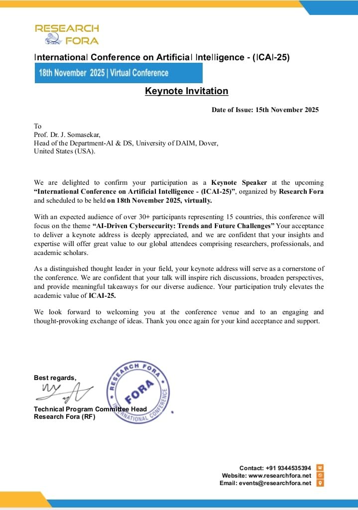 Prof. J. Somasekar_Keynote_ICAI-25