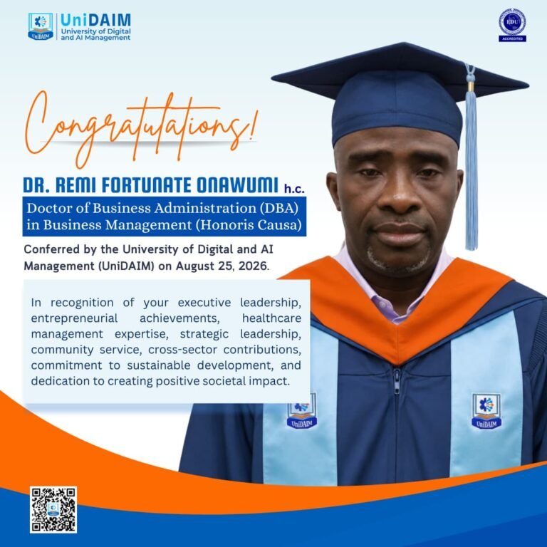 Remi Fortunate Onawumi_UniDAIM Honorary Doctorate