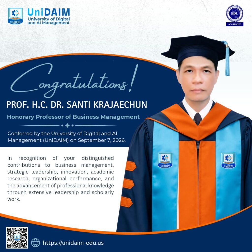 Dr. Santi Krajaechun_UniDAIM Honorary Professor