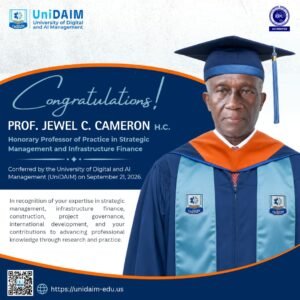 Jewel C. Cameron_UniDAIM Honorary Professor of Practice